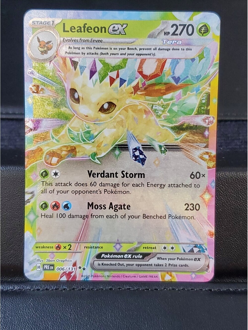 Pokemon TCG Leafeon ex Prismatic Evolutions 006/131 PRE EN Double Rare EXCELLENT
